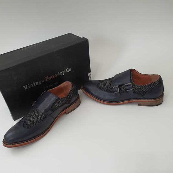 Vintage Foundry Co. Monk Strap Leather Navy Shoes main image 5